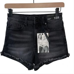 The Drifter high rise black denim shorts by Kendall and Kylie